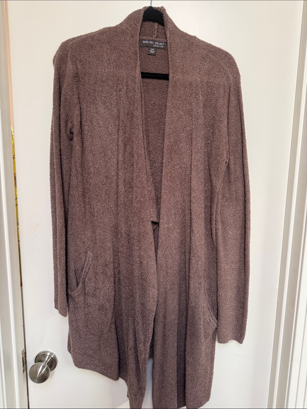 Barefoot Dreams Taupe Open-Front Cozy Cardigan Sweater. S/M